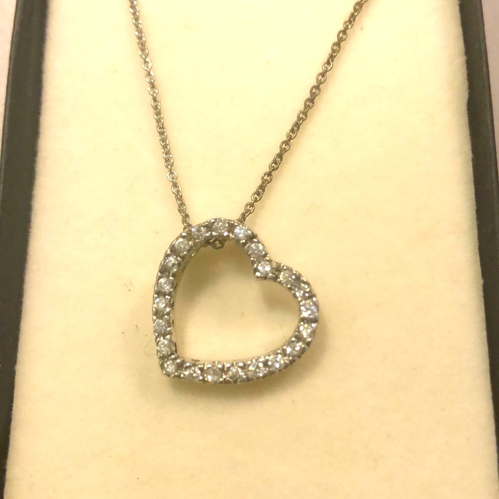 STERLING SILVER OPEN HEART FLOATING NECKLACE- *NWT*